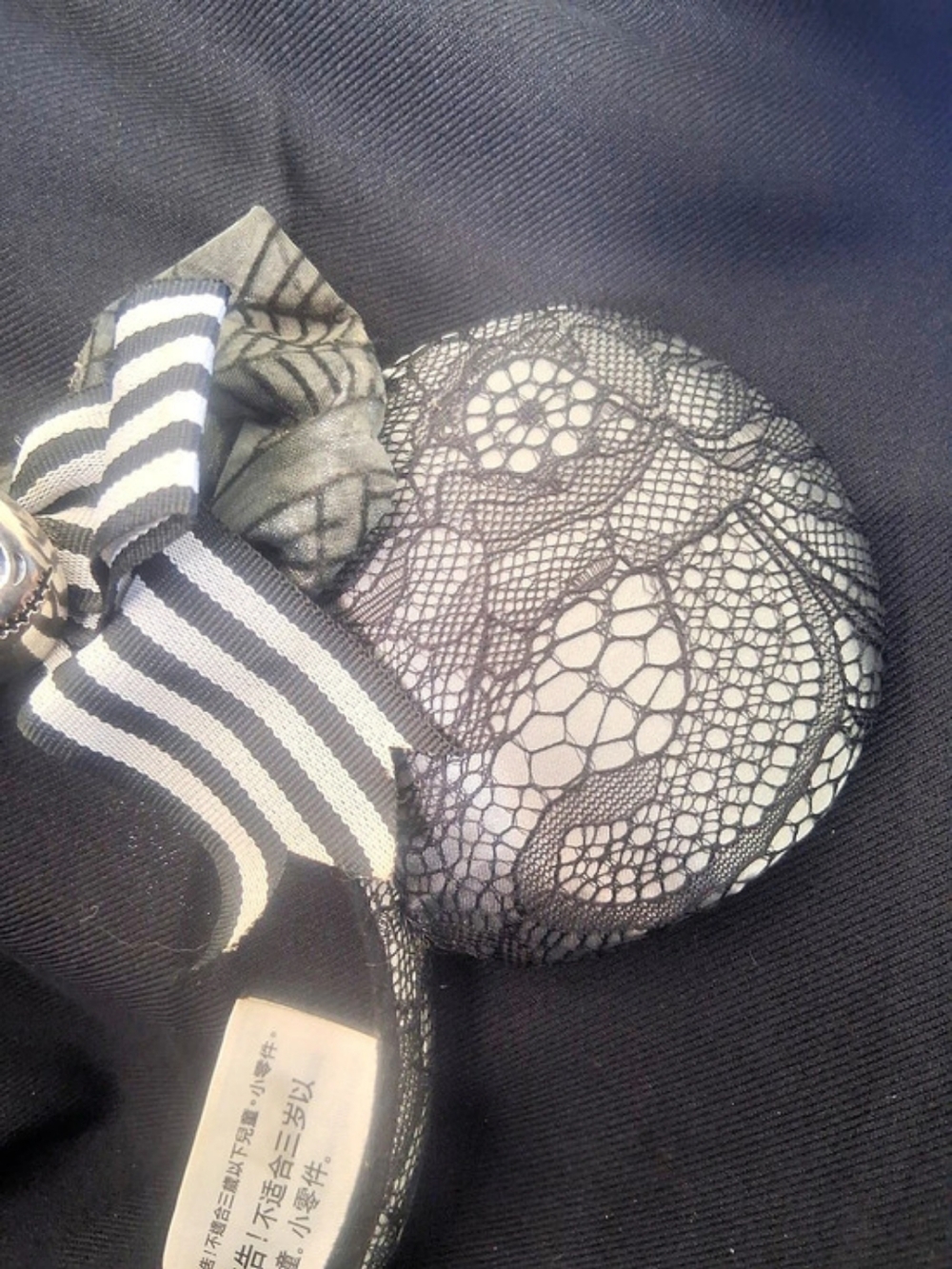 Disney Parks Black & White Striped Minnie Ears Like New - Picture 3 of 7